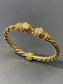 Vintage 18K Gold Double Lion Head Hinged Bracelet