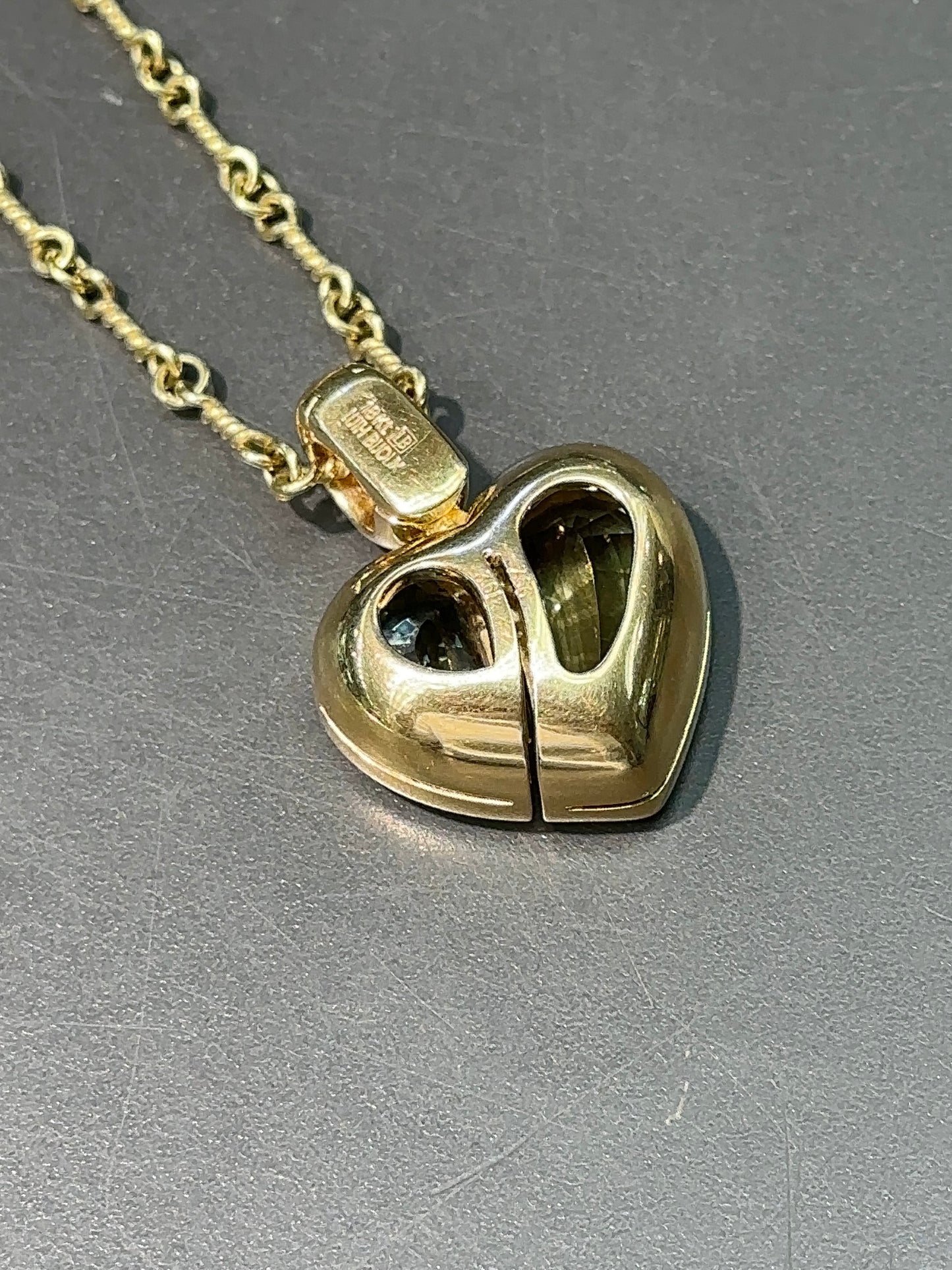 Luth Bijoux 18K Gold Aquamarine and Citrine Heart Pendant