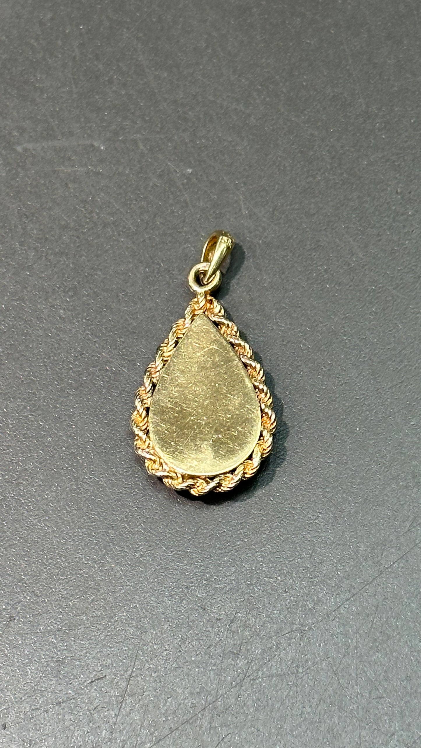 Vintage 14K Gold Seed Pearl and Sapphire Pendant