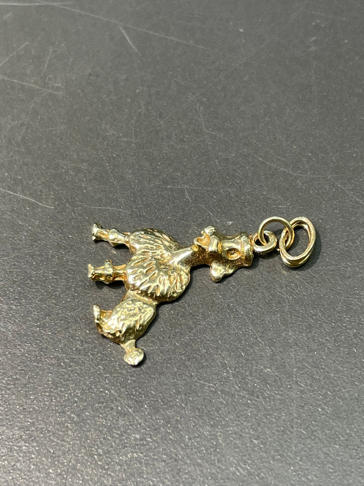 复古 14K 金贵宾犬吊饰