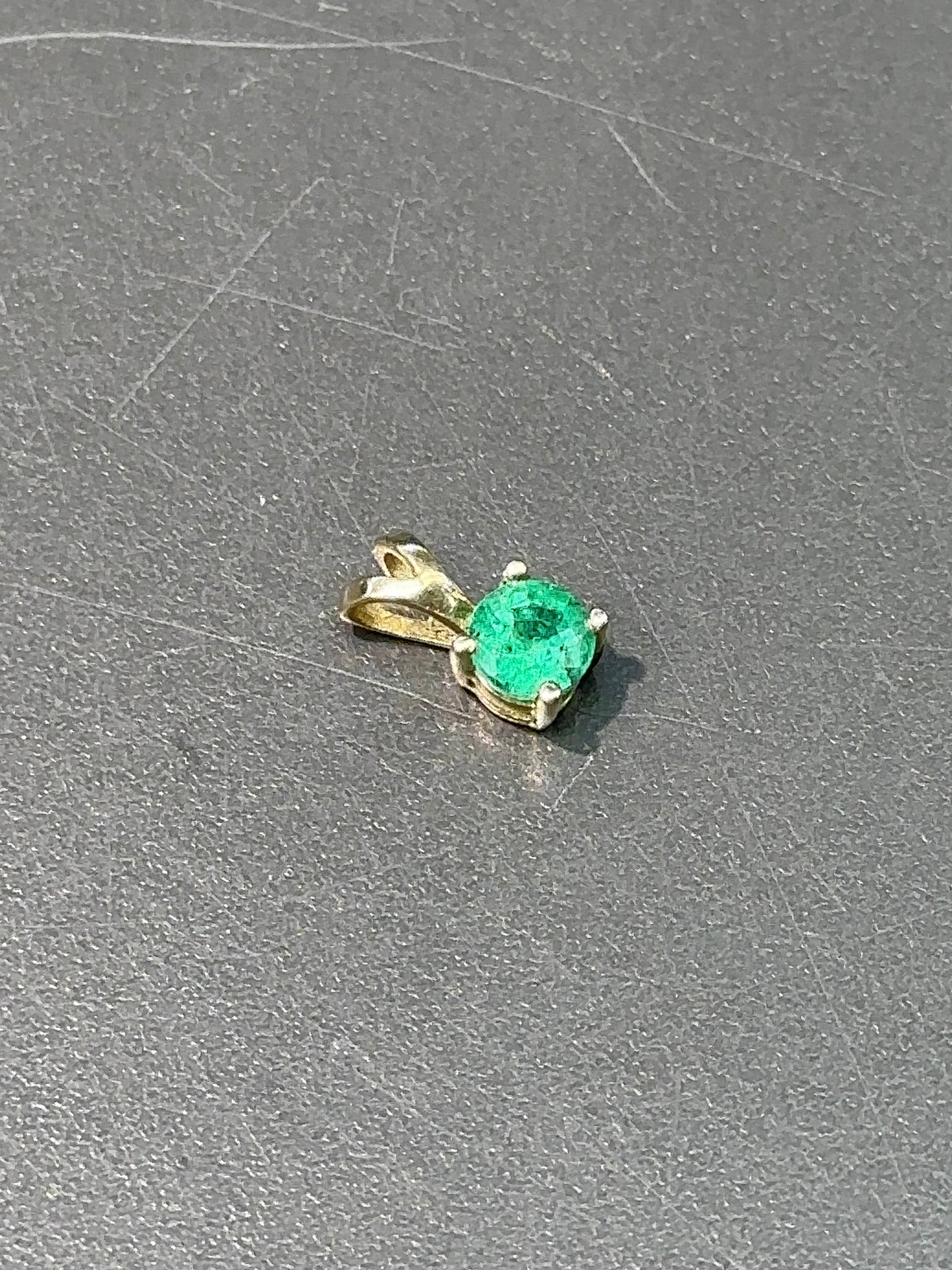 14K Gold Emerald Pendant