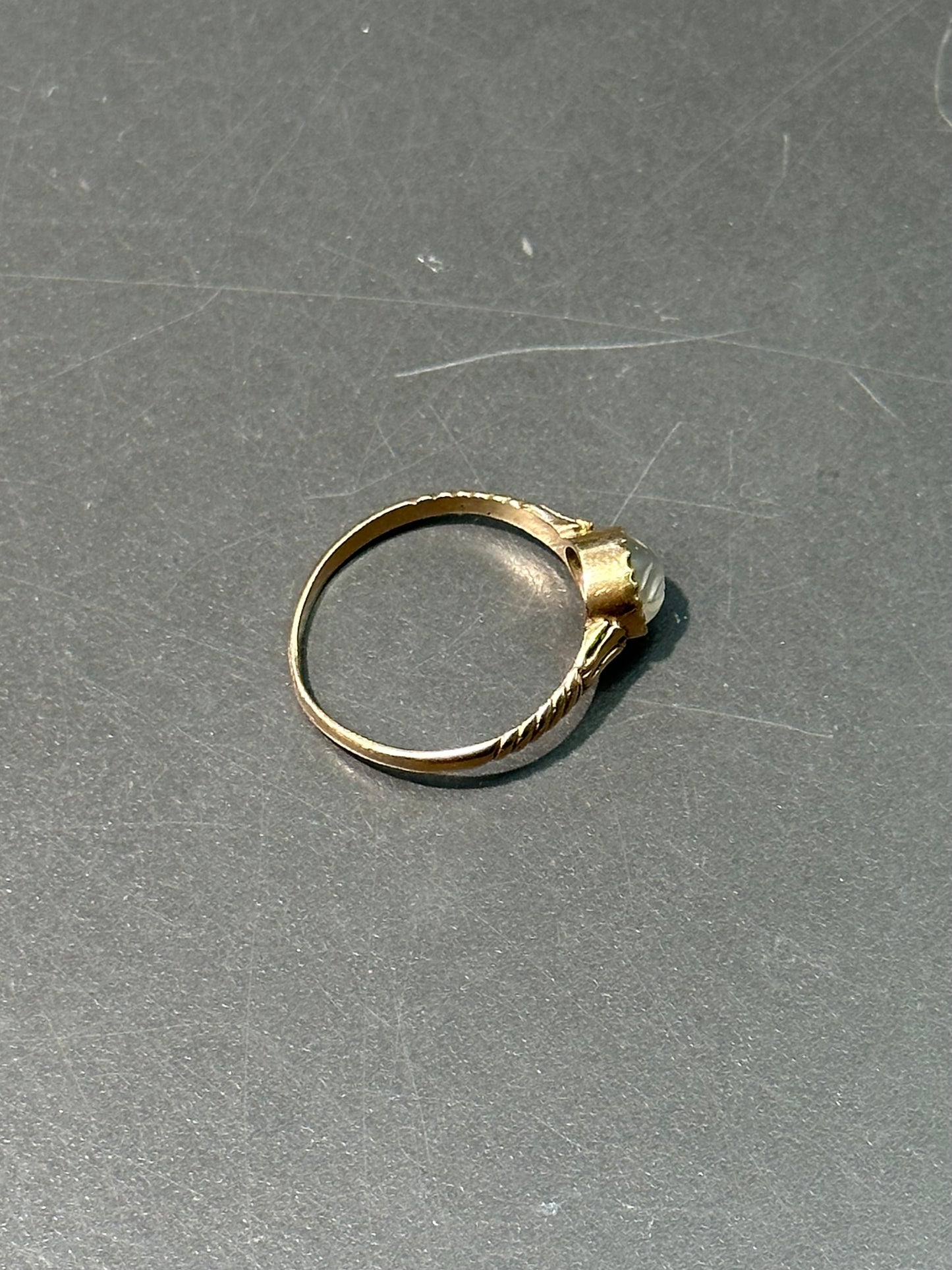 Victorian 14K Gold Man in the Moon Carved Ring