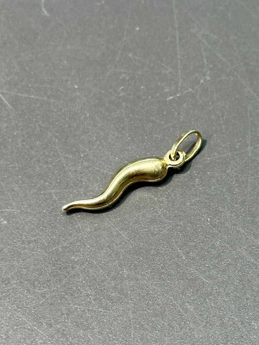 14K Gold Italian Horn Charm