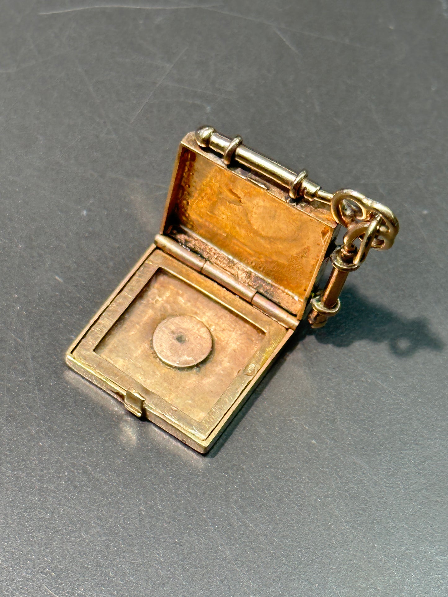 Victorian 14K Gold Square Locket Pendant