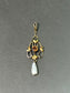 Art Nouveau 10K Gold Yellow Topaz and Pearl Lavaliere Pendant