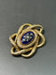 Victorian 14K Gold Blue Enamel Diamond Knot Brooch