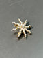 Antique victorienne 14K Gold Seed Pearl et Diamond Star Burst Broche Pendentif Broche