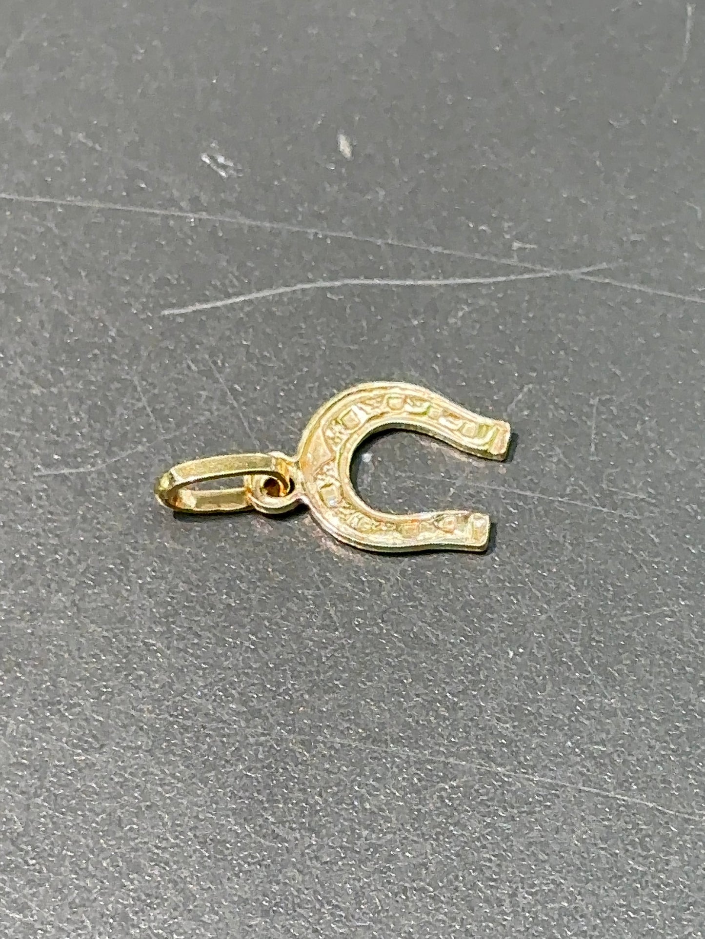 18K Gold Mini Lucky Horse Shoe Charm