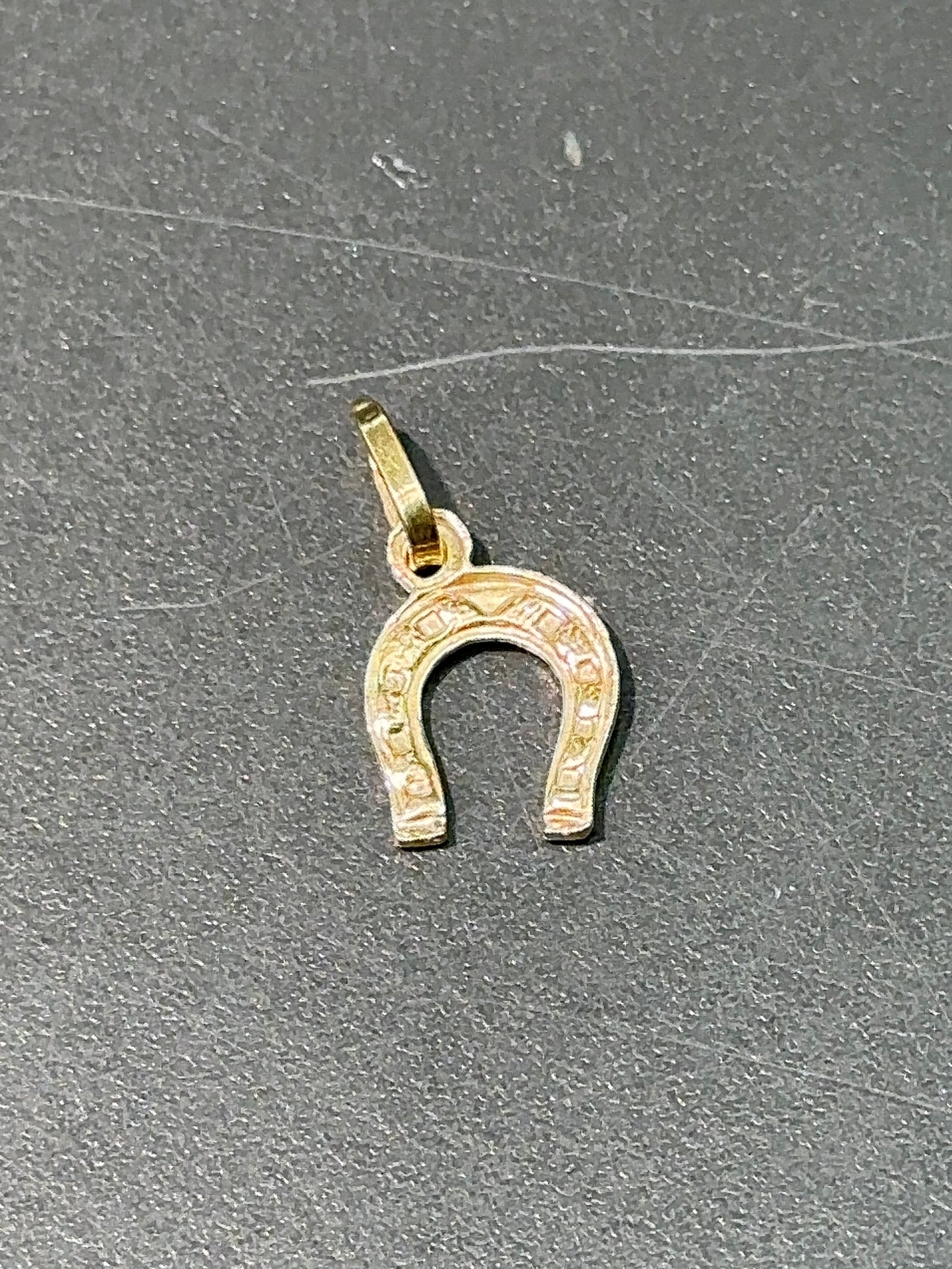 18K Gold Mini Lucky Horse Shoe Charm