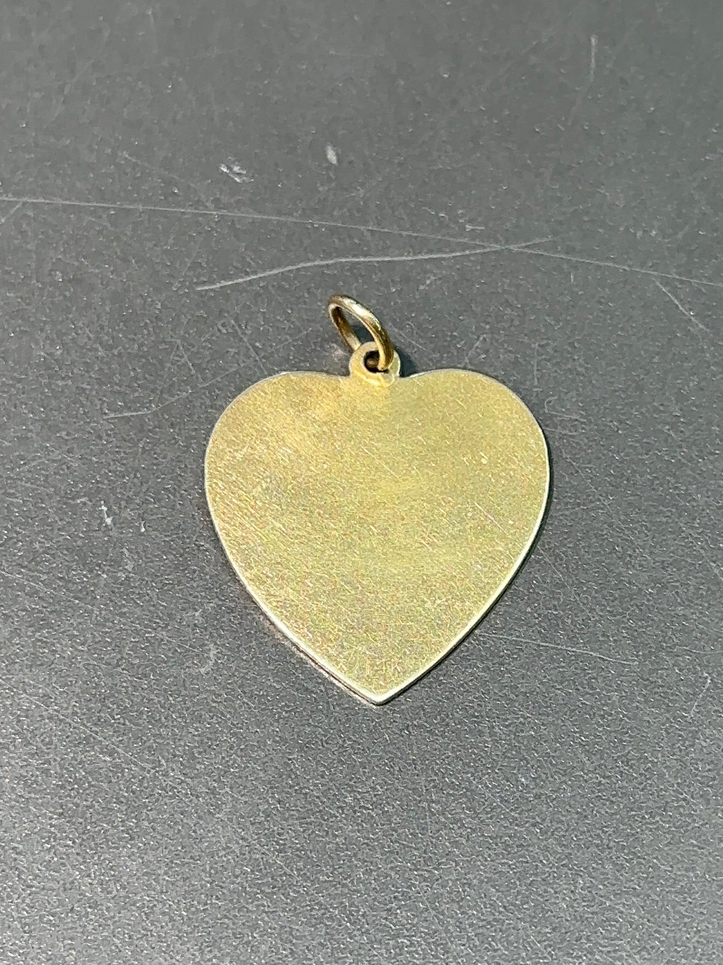 Vintage 14K Gold Large Grooved Heart Charm