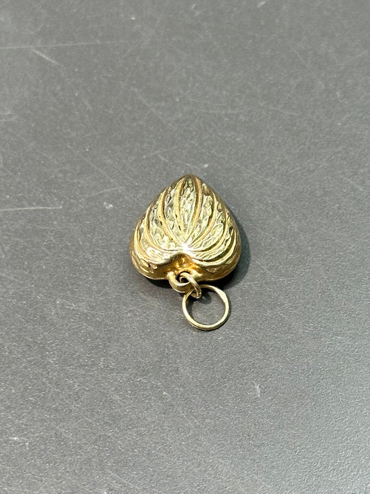 Vintage 14K Gold Faceted Puffy Heart Charm