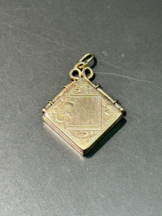 Victorian 14K Gold Square Locket Pendant