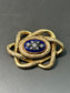 Victorian 14K Gold Blue Enamel Diamond Knot Brooch