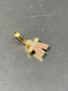 14K Gold Diamond and Pink Quartz Stick Figure Pendant