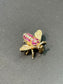 Vintage 14K Gold Ruby and Diamond Bee Brooch