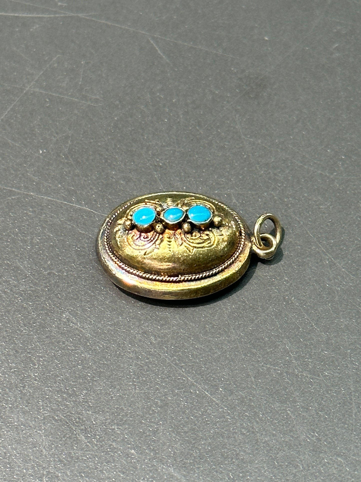 Victorian 14K Gold Turquoise Locket