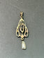 Art Nouveau 10K Gold Yellow Topaz and Pearl Lavaliere Pendant