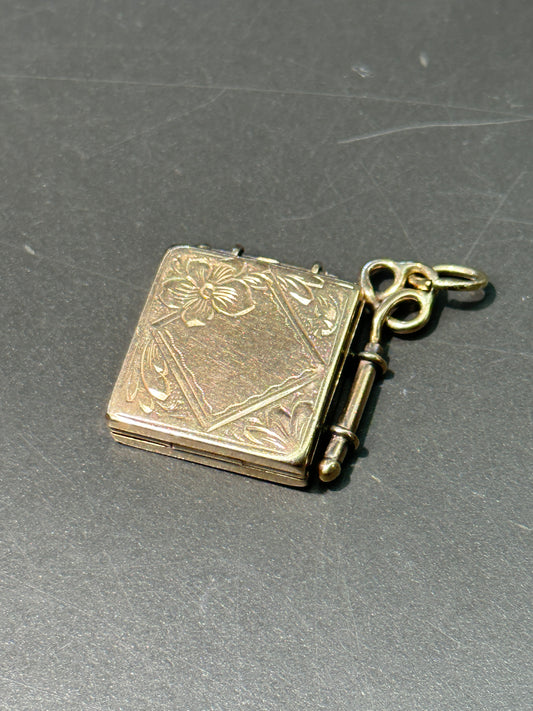 Victorian 14K Gold Square Locket Pendant