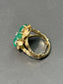 Vintage 14K Gold Tutti Frutti Emerald Diamond Ring