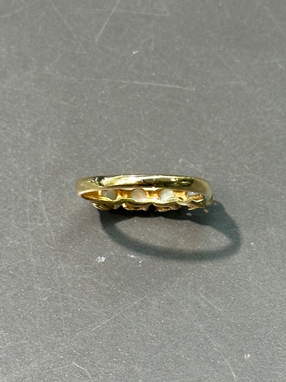 18K 金四石蛋白石戒指