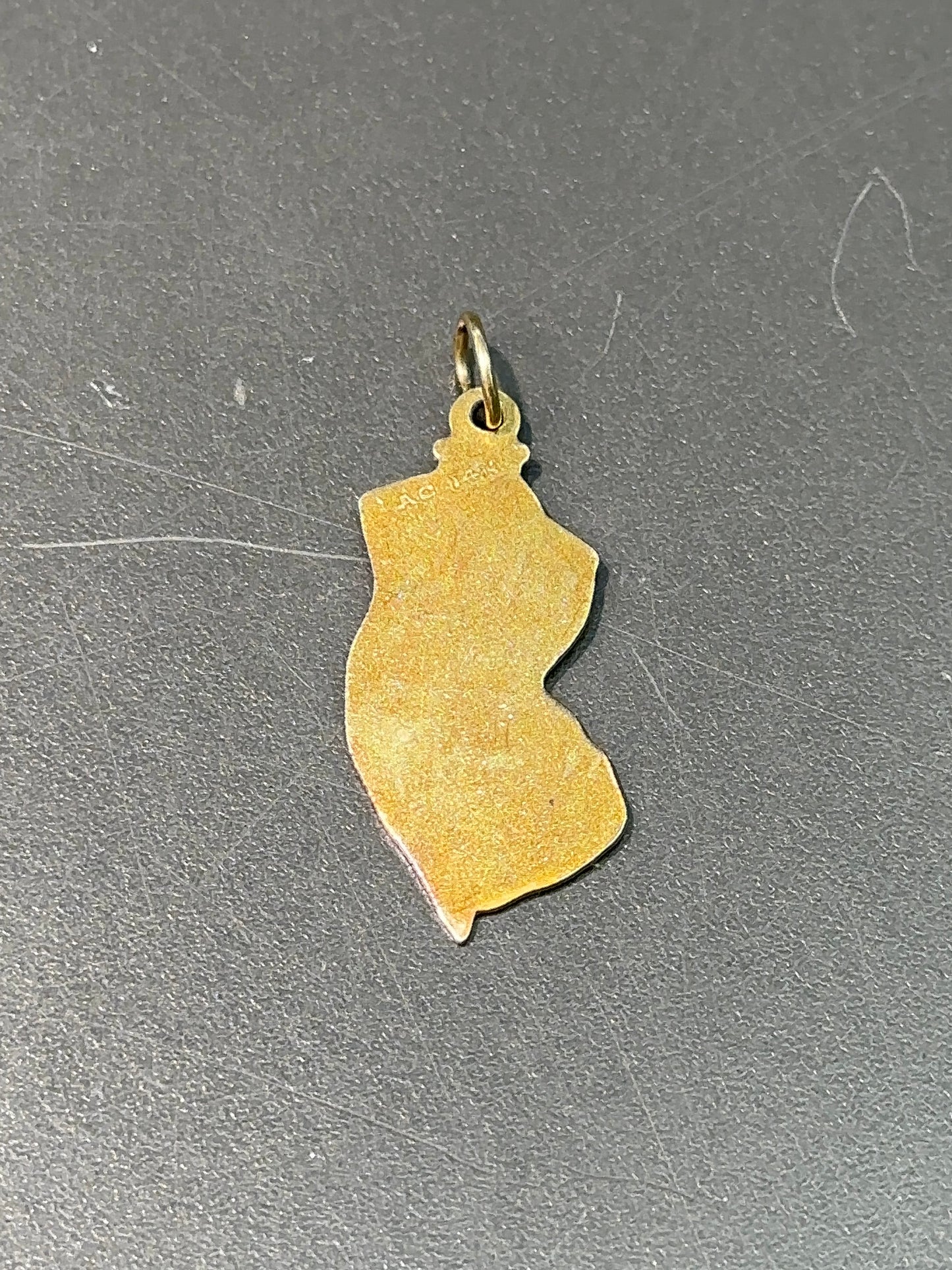 Vintage 14K Gold Enamel New Jersey Map Charm