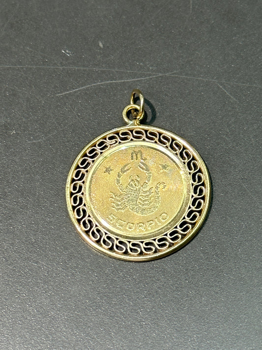 Vintage 14K Gold Scorpio Zodiac Pendant