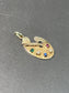 Pendentif palette de peinture en or 14 carats vintage