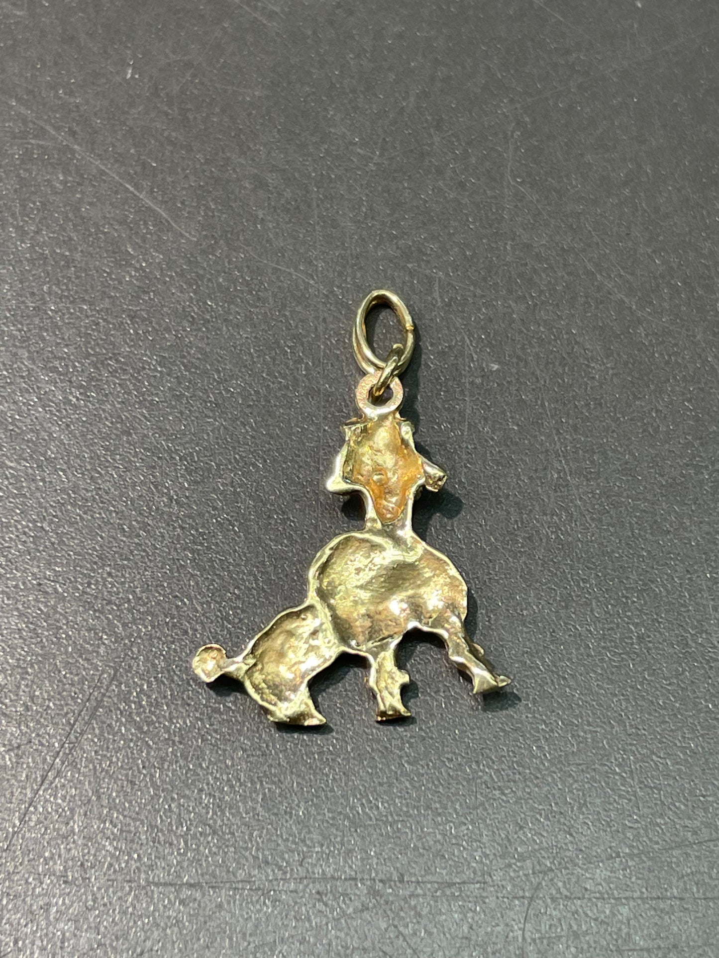 复古 14K 金贵宾犬吊饰