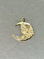 Art Nouveau 14K Gold Woman and Crescent Pendant