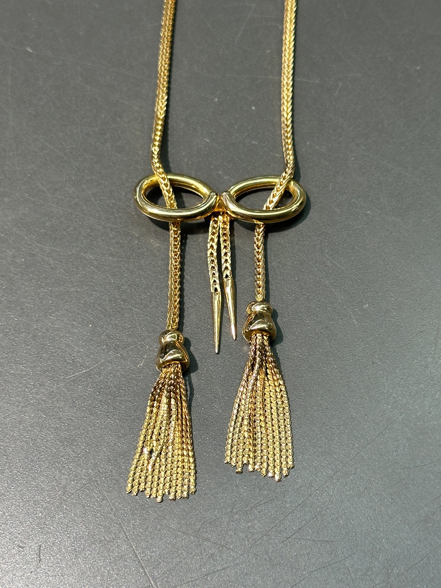Vintage 18K Yellow Gold Tassel Necklace