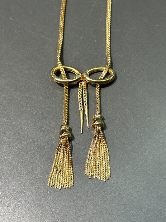 Vintage 18K Yellow Gold Tassel Necklace