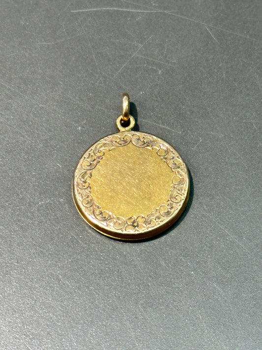 Victorian 10K Gold Motif Circle Locket