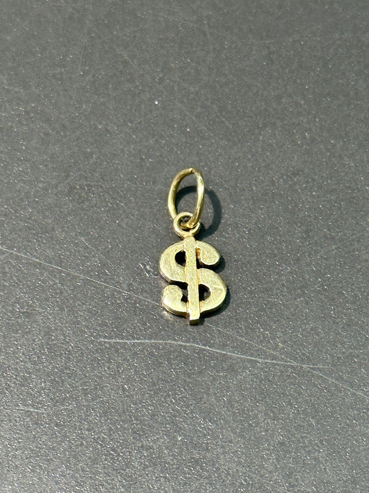 Vintage 14K Gold Dollar Sign Charm