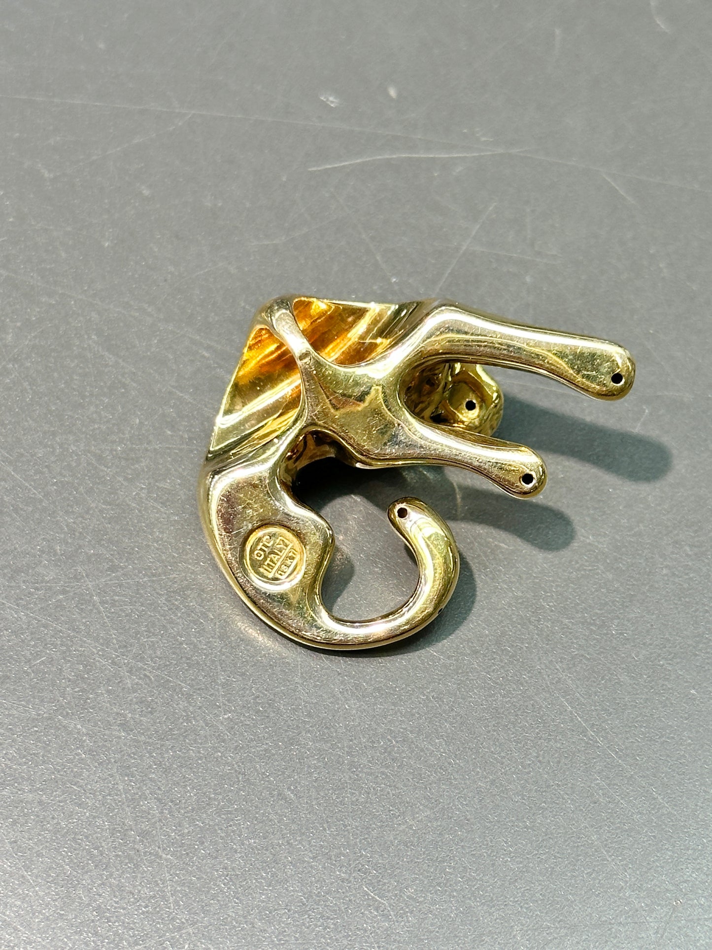 Vintage Italian 18K Gold Diamond Panther Pendant