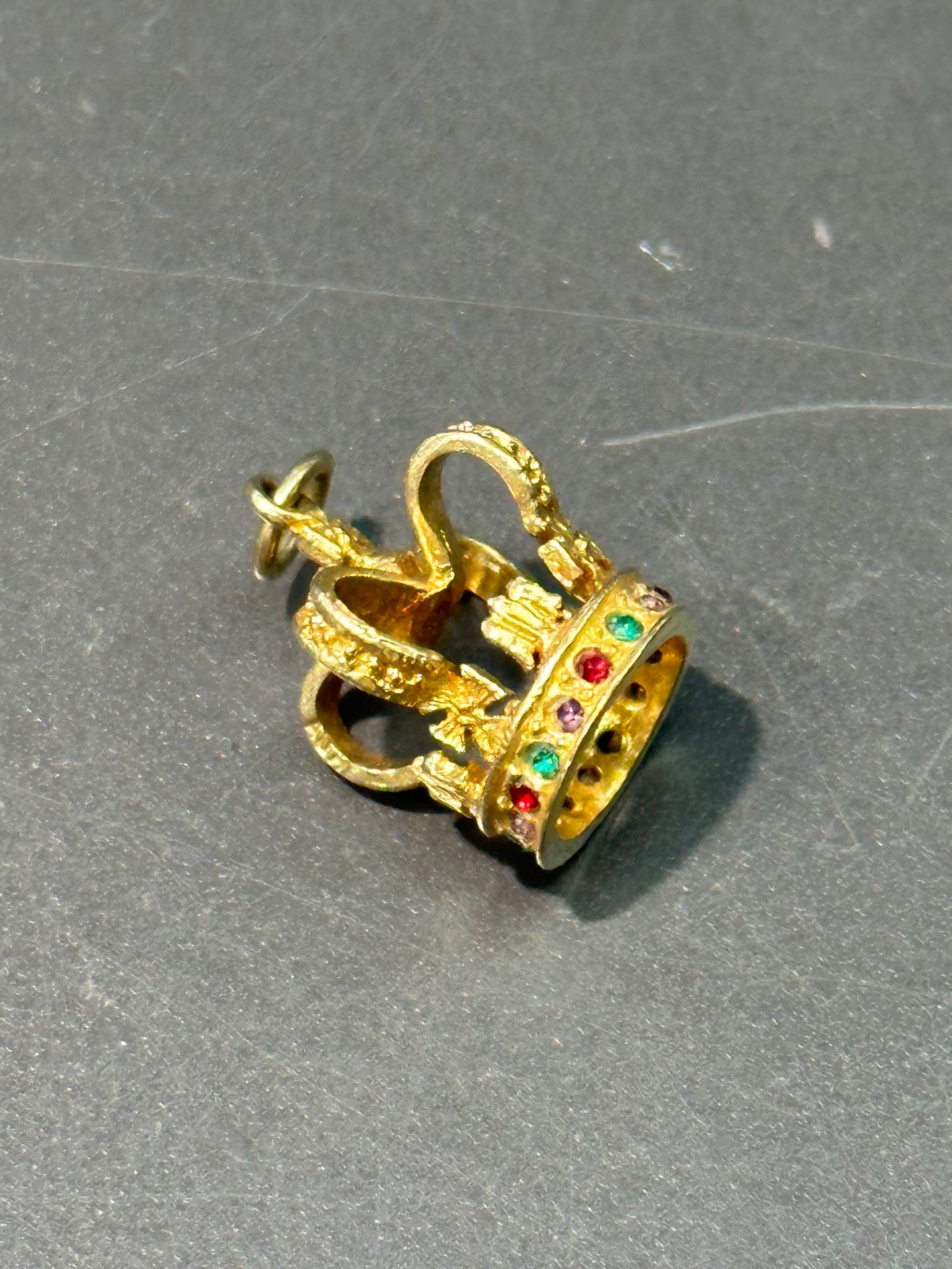 Vintage 14K Gold Three Dimensional Crown Charm