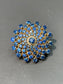 Pendentif broche en grappe de saphir en or 14 carats vintage