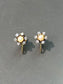 Art Deco 14K Gold Natural Pearl and Diamond Screw Back Earring