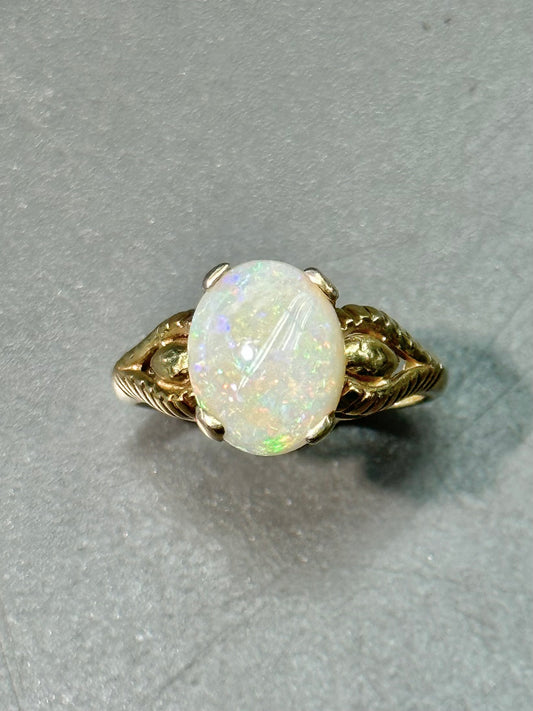 复古 14K 金蛋白石戒指