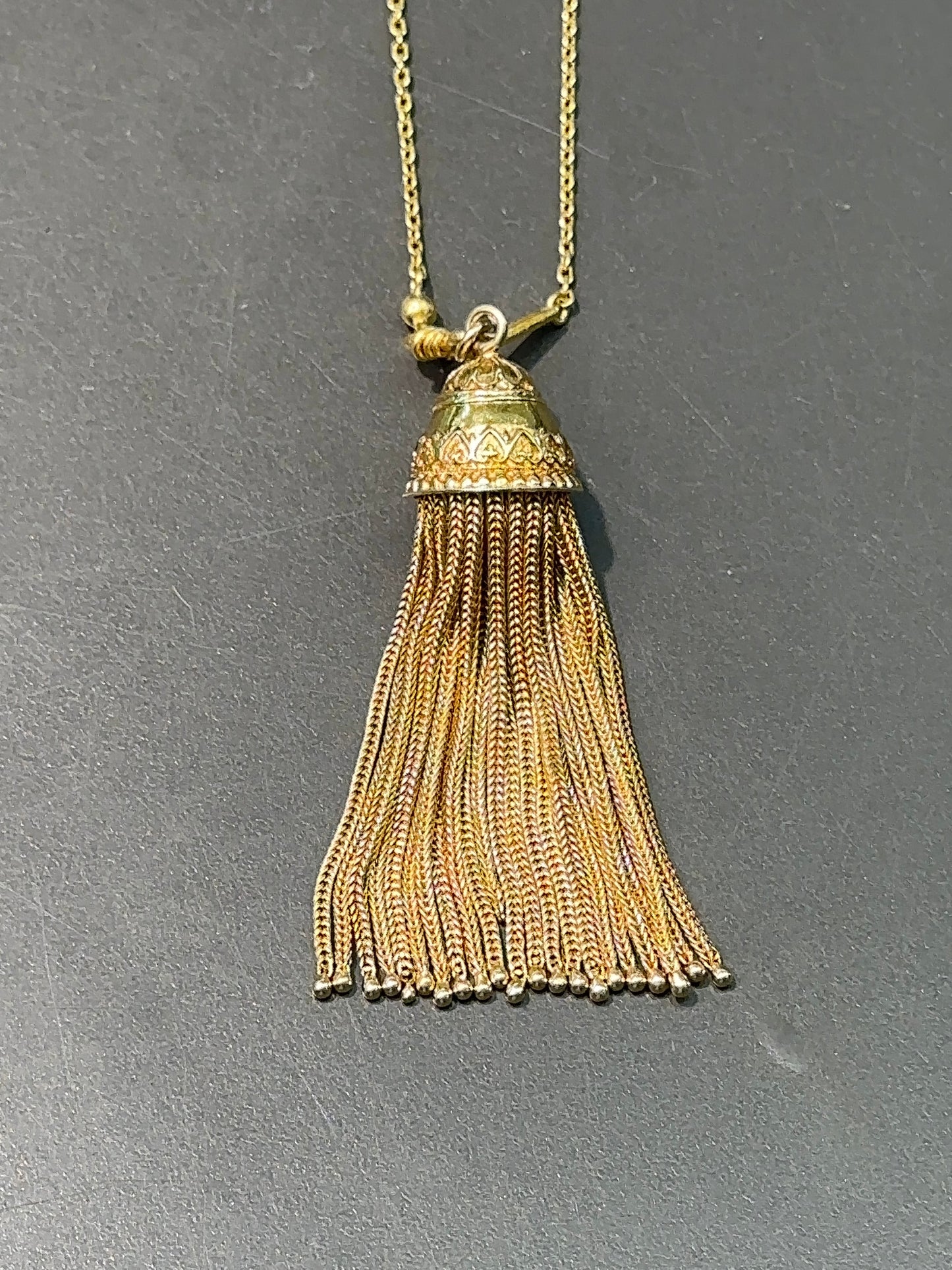 14K Gold Extra Large Tassel Pendant