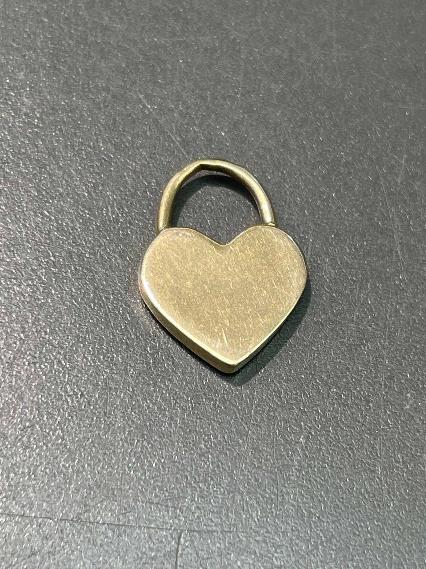 Vintage 14K Gold Heart Shape Padlock Charm Pendant