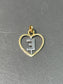 14K Gold Italian “E” Initial Open Heart Diamond Pendant