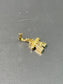 14K Gold Diamond and Pink Quartz Stick Figure Pendant