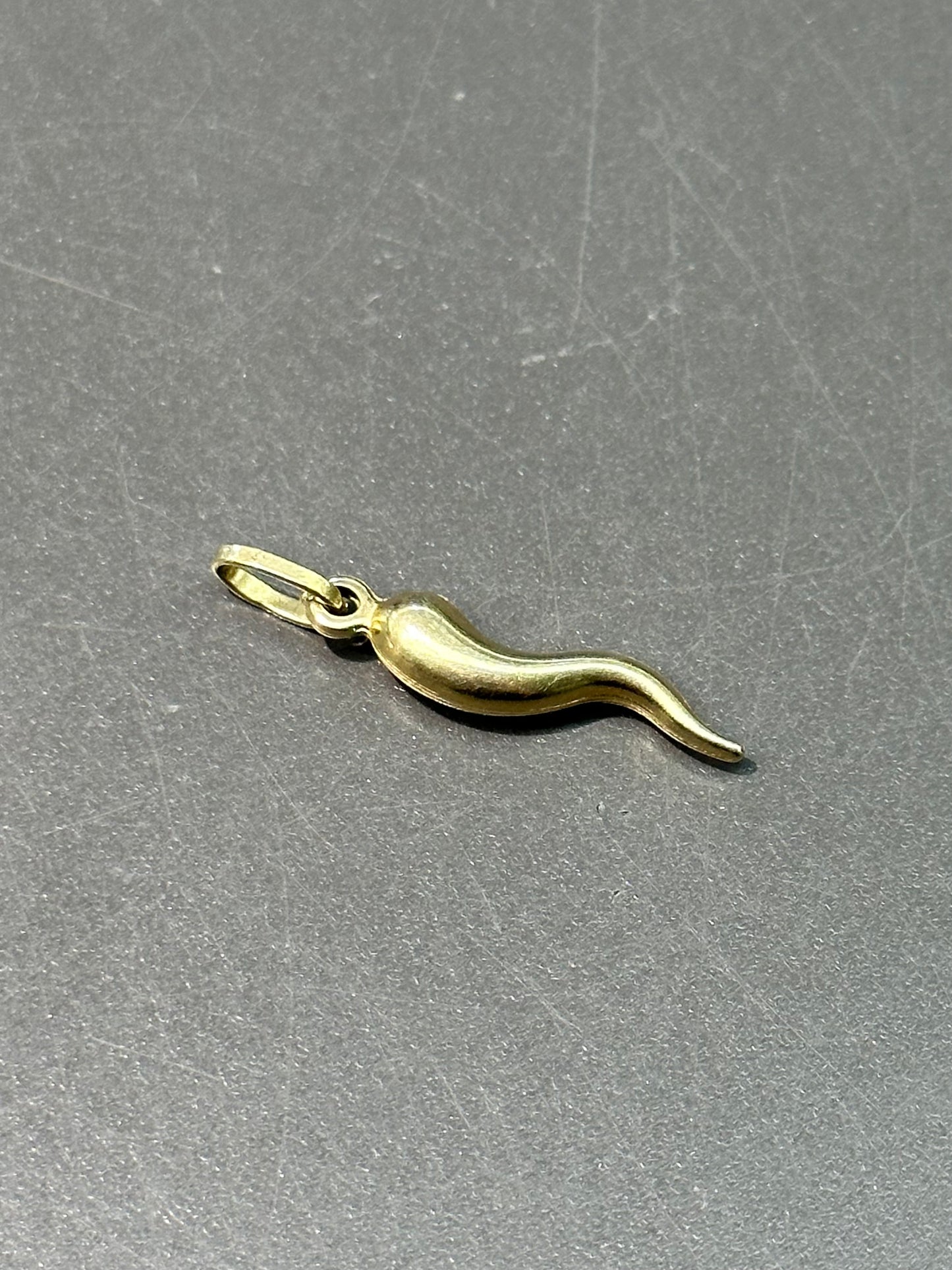 14K Gold Italian Horn Charm