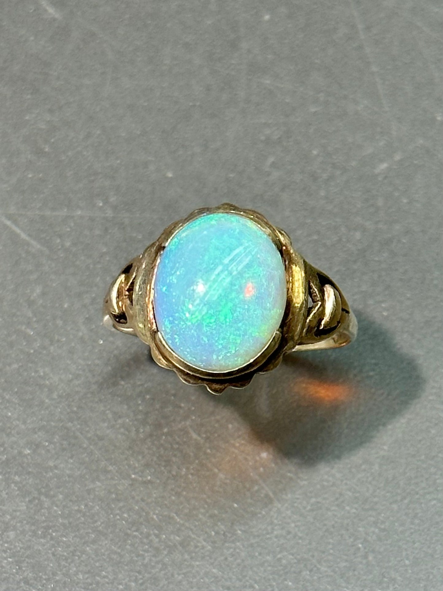 Art Nouveau 10K Gold Opal Ring SZ 6