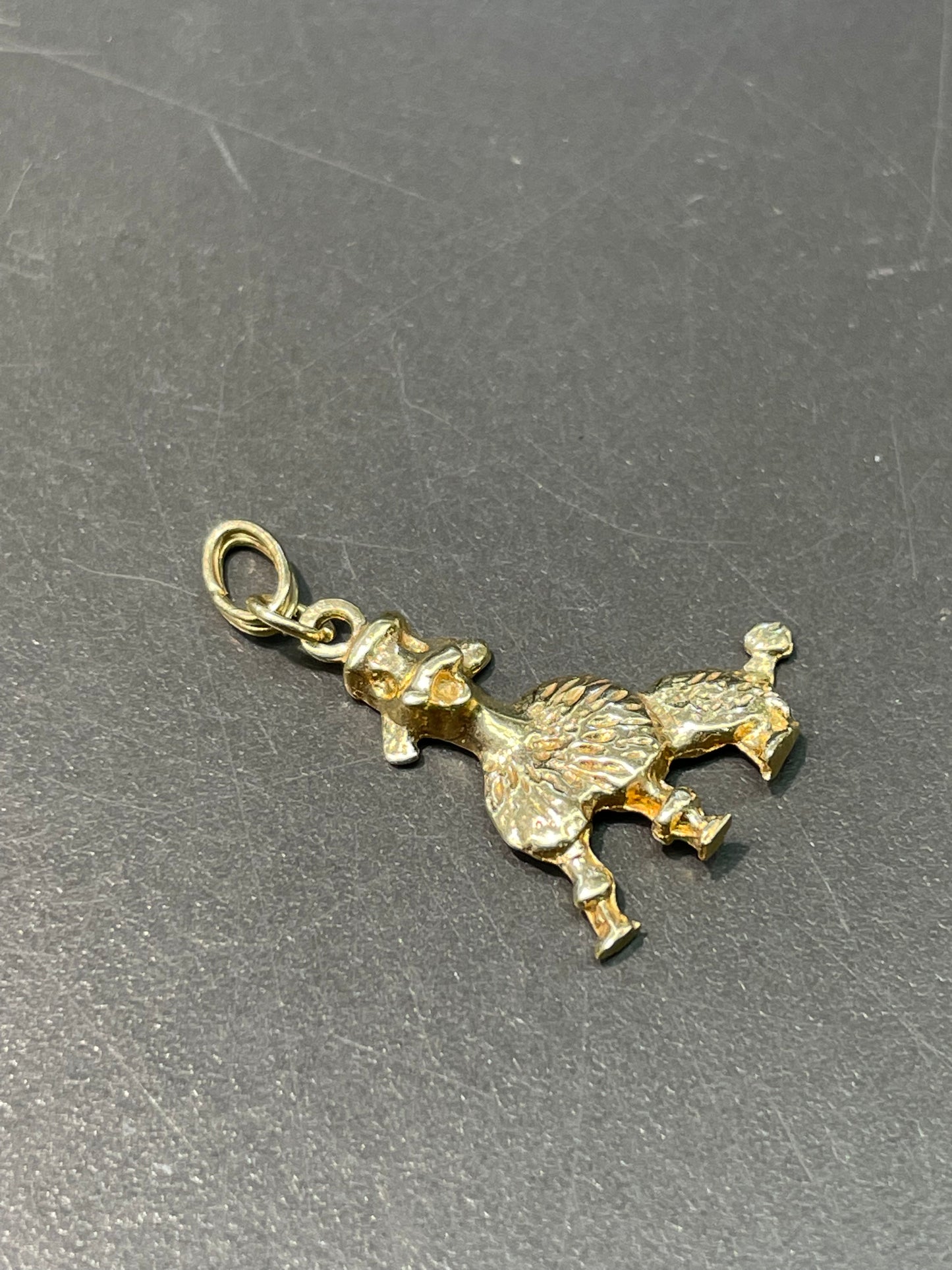 复古 14K 金贵宾犬吊饰