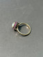 Victorian 14K Gold Ruby and Opal Halo Ring