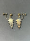 Art Deco 14K Gold Faceted Onyx Foliate Motif Earring