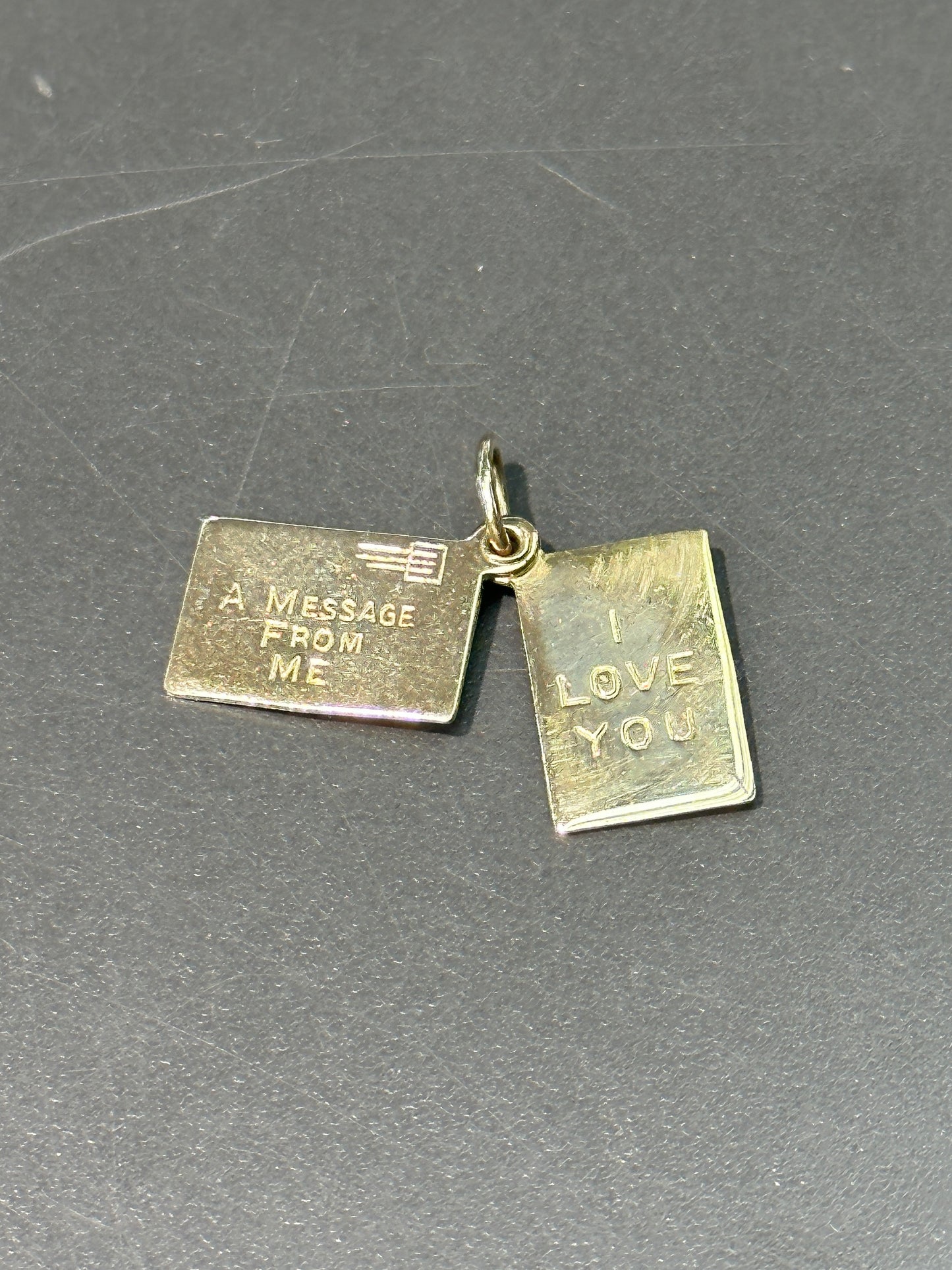 Vintage 14K Gold “A Message From Me I Love You” Envelope Charm