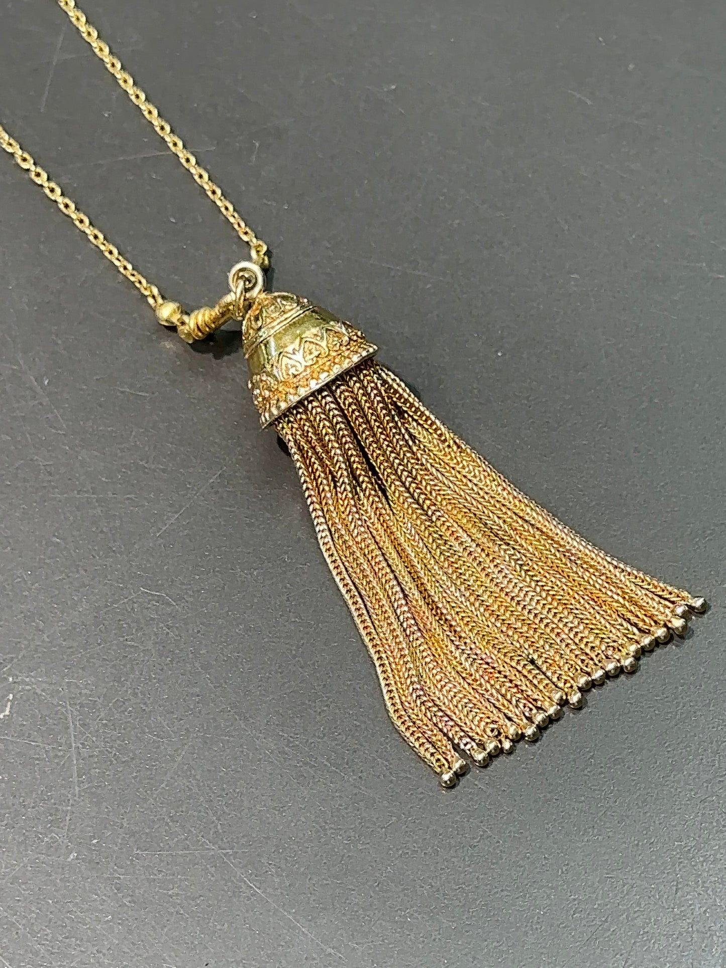 14K Gold Extra Large Tassel Pendant