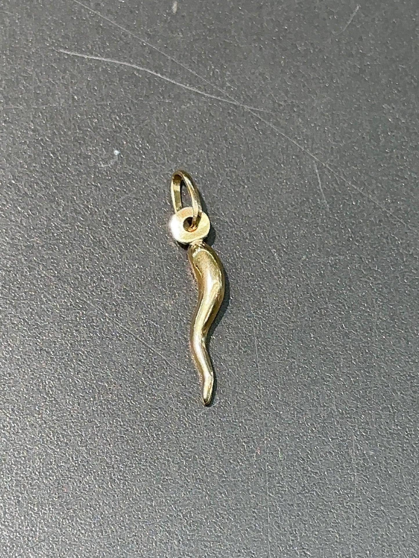 18K Gold Hollow Horn Charm